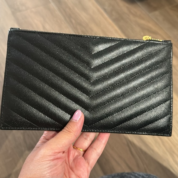 SOLD - EUC Auth Saint Laurent Cassandre Matelasse Zipped Pouch - Leather - Picture 2 of 7